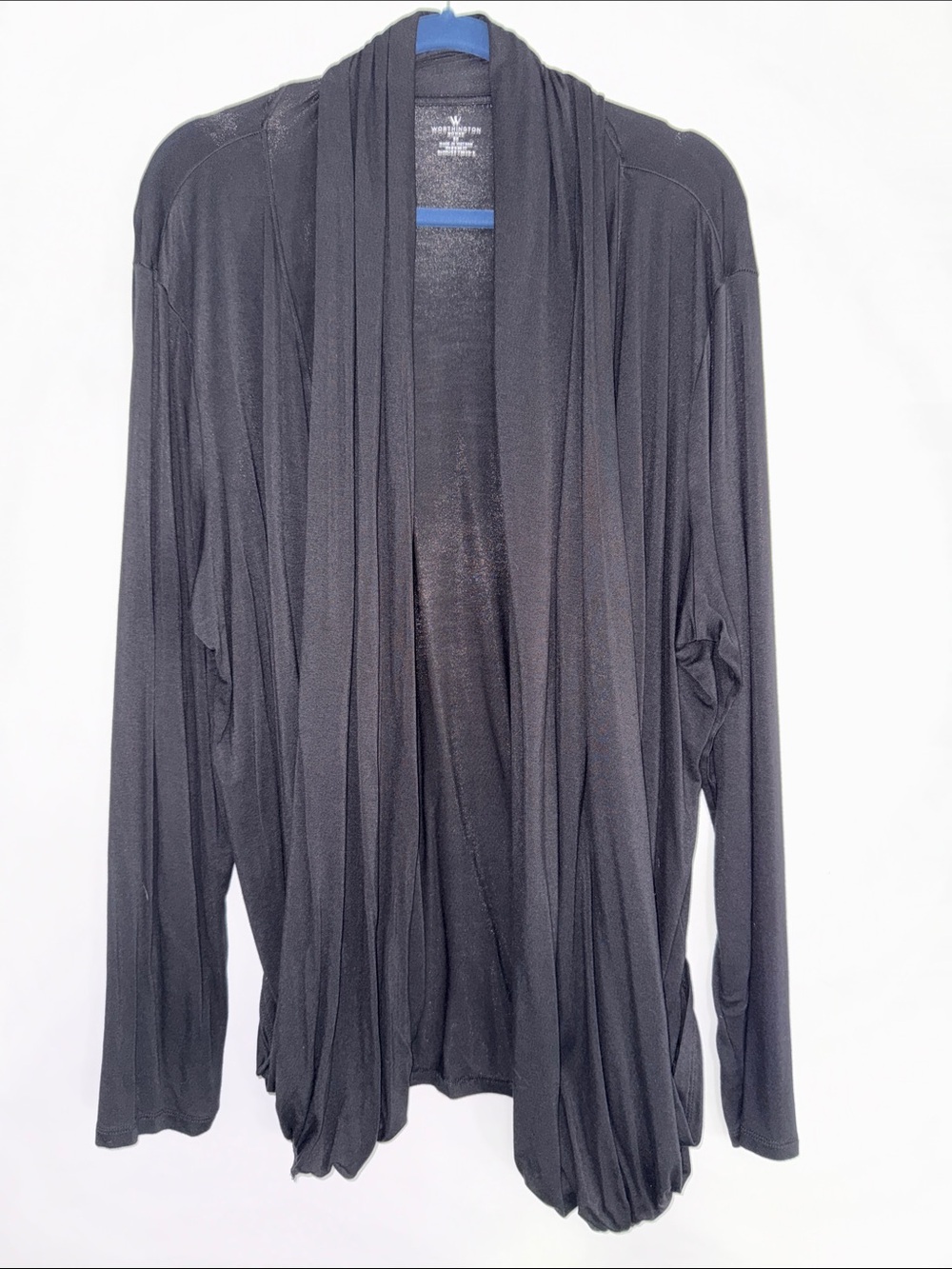 Worthington Black Lightweight Draped Cardigan